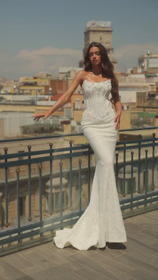 PS27307 Ivory bridal mini dress video