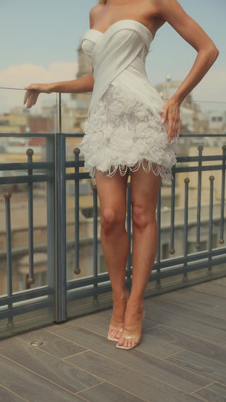 PS27315 Ivory bridal mini dress video