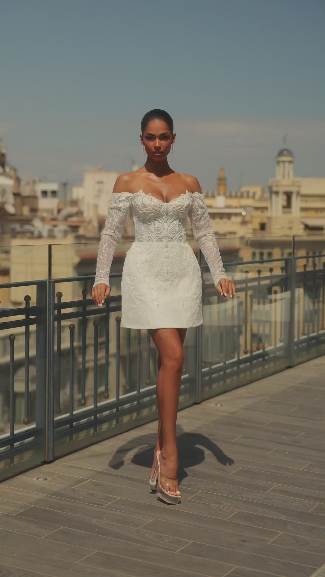 PS27320 Ivory bridal mini dress video