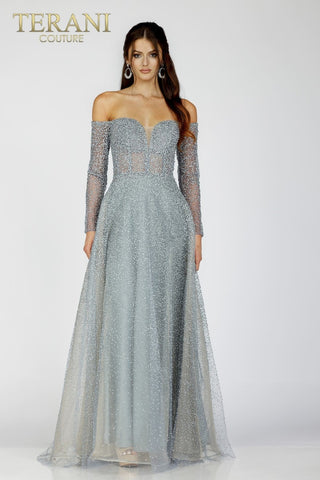 The Designer Precinct Couture off-shoulder long sleeve gown